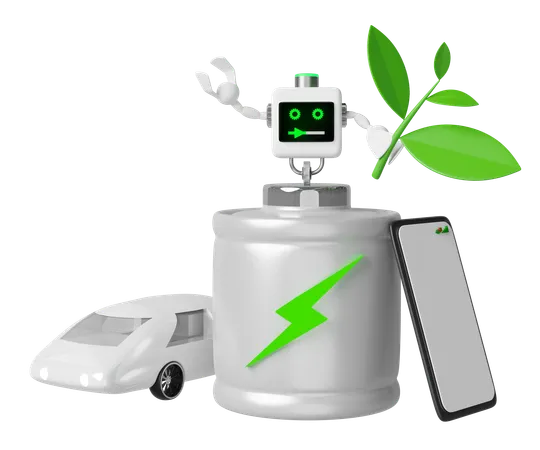 Sustainable Power Solution  3D Icon
