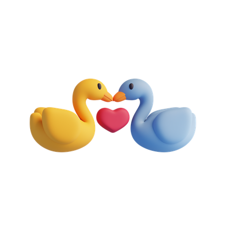 Swans  3D Icon