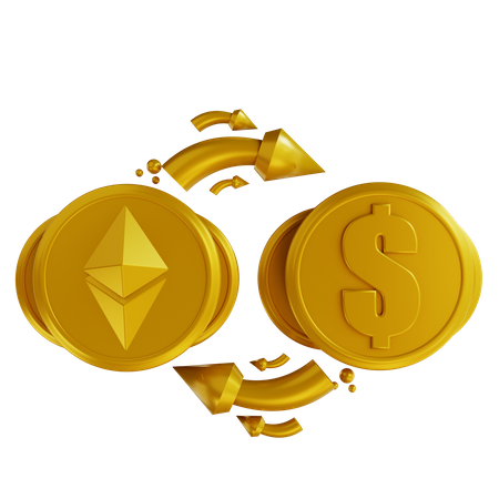 Swap de ethereum a dólar  3D Icon