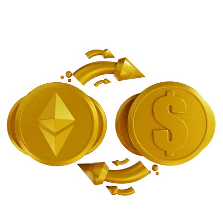 Swap de ethereum a dólar  3D Icon