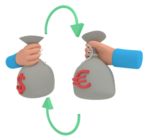Swap Money 3D Illustration