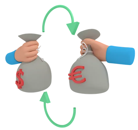 3 D Illustration Of Dollar And Euro Currency Exchange 3D Icon