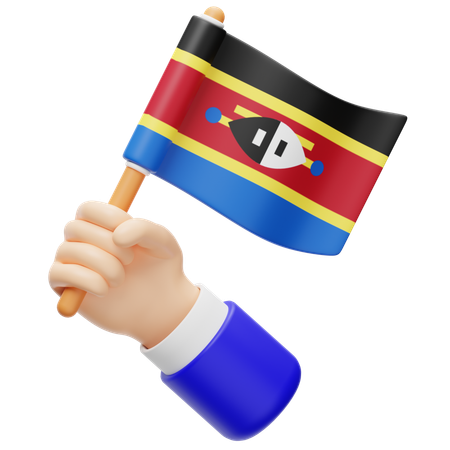 Swasiland-Flagge in der Hand  3D Icon