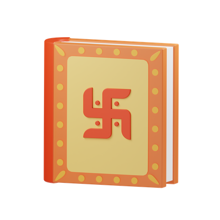 Swastik Book 3D Illustration