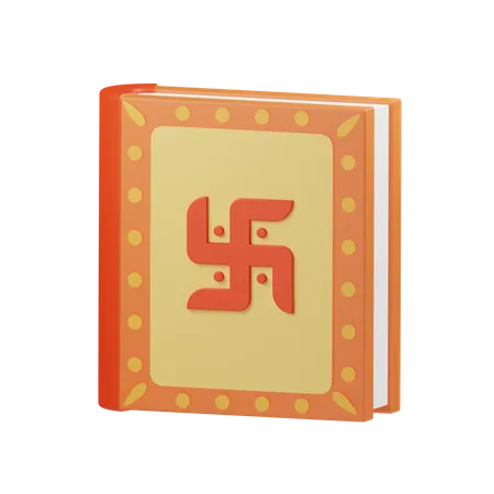 Swastik Book 3D Illustration
