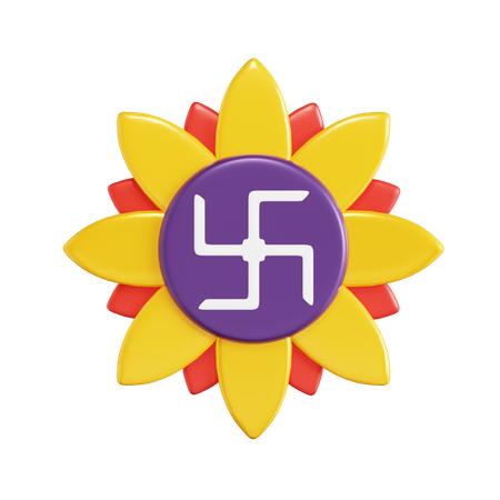 Swastika Flower  3D Icon