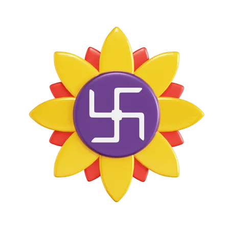 Swastika Flower  3D Icon