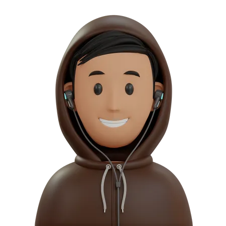 Garçon à capuche  3D Icon