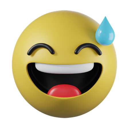 Sweat Smile Emoji  3D Icon
