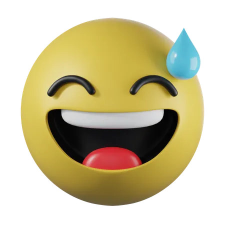 Sweat Smile Emoji  3D Icon