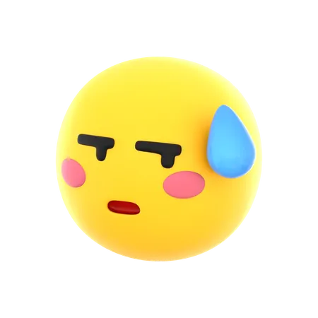 Sweaty Emoji  3D Icon