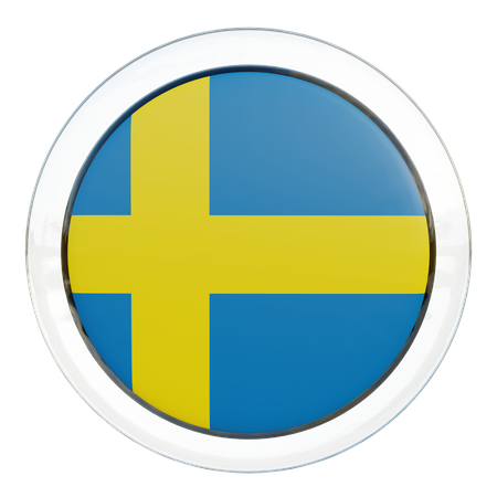 Sweden Round Flag  3D Icon