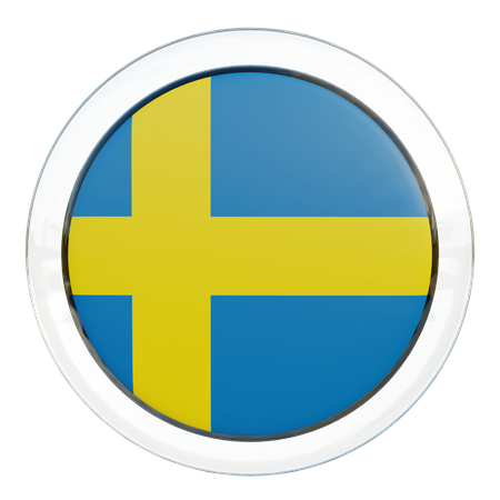 Sweden Round Flag 3D Icon