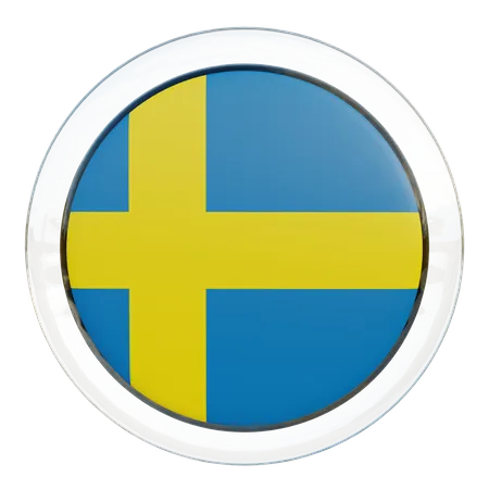 Sweden Round Flag 3D Icon