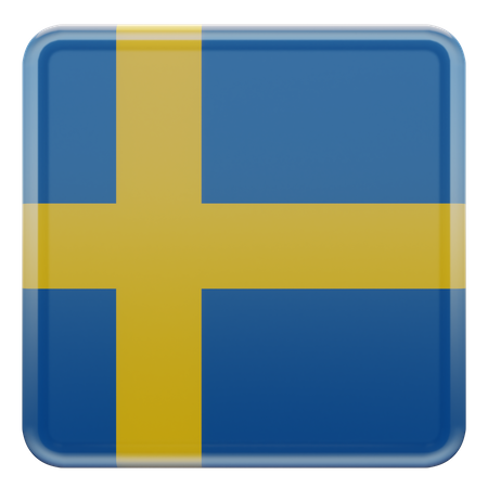 Sweden Square Flag  3D Icon