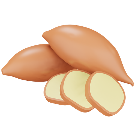 Sweet Potato 3D Icon
