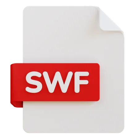 3 D Illustration Of Swf File Extension 3D Icon