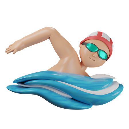 Swimming  3D Illustration