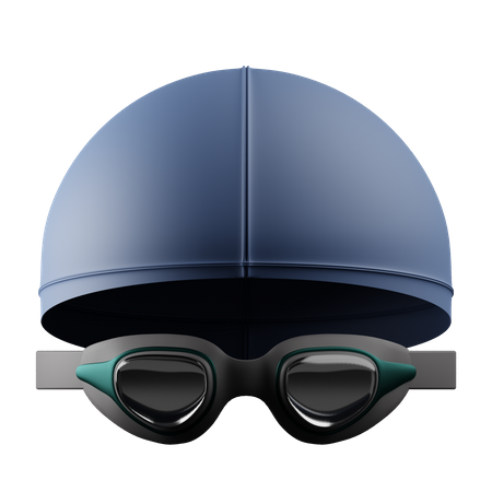 Swimming Hat And goggles  3D Icon