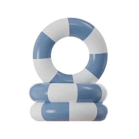 Relax In Paradise 3 D Rendering Of A Round Float Tube 3D Icon