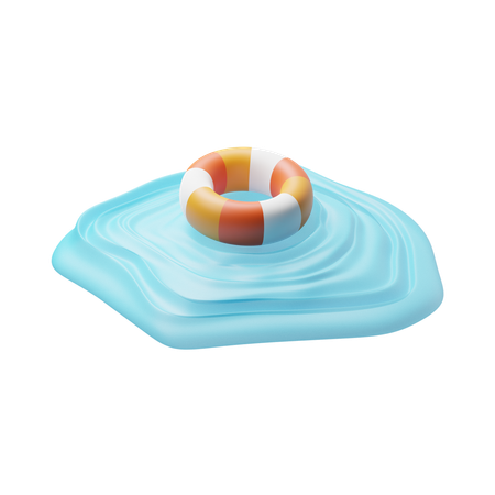 Swimming Ring On Water  3D Icon
