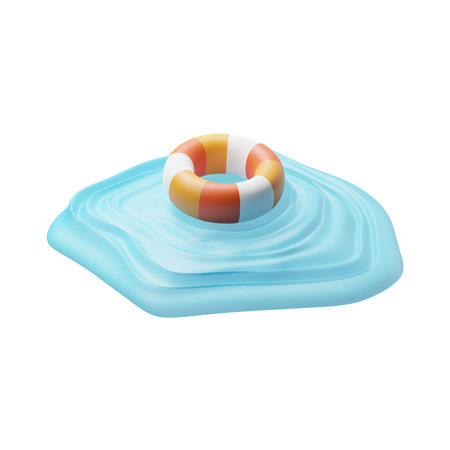 Swimming Ring On Water  3D Icon