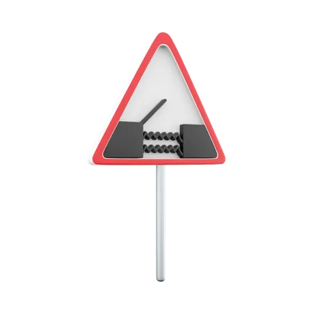 3 D Render Graphic Of A Uk Swing Bridge Road Sign It Consists Of A Depiction Of An Open Bridge Positioned Above Water Contained Within A Red Triangle 3D Icon