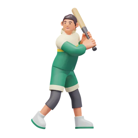 Swing de beisbol  3D Illustration