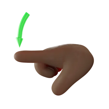 Swipe Down Finger Gesture 3D Illustration