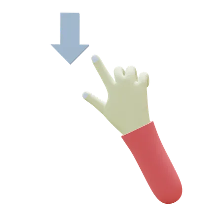 Swipe Down Fingers Gesture  3D Icon