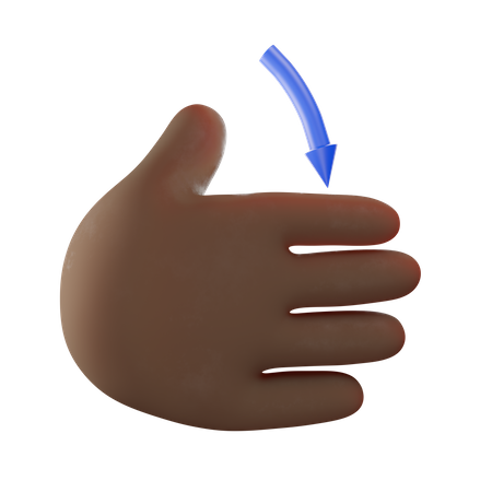 Swipe Down Hand 3D Illustration