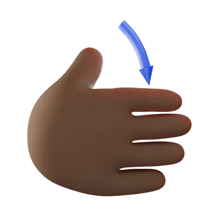 Swipe Down Hand  3D Illustration