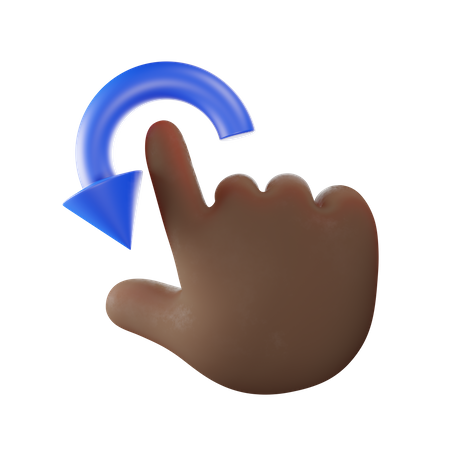 Swipe Left Down Hand Gesture  3D Illustration