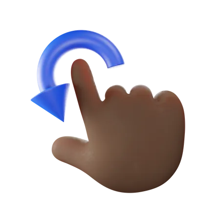 Swipe Left Down Hand Gesture  3D Illustration