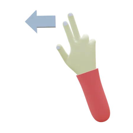 Swipe Left Fingers Gesture  3D Icon