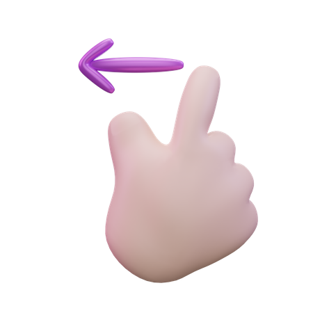 Swipe Left Hand Gesture 3D Icon