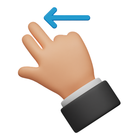 Swipe Left Touch Gesture 3D Icon