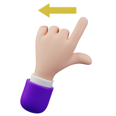 Swipe Left Touch Hand Gesture  3D Icon