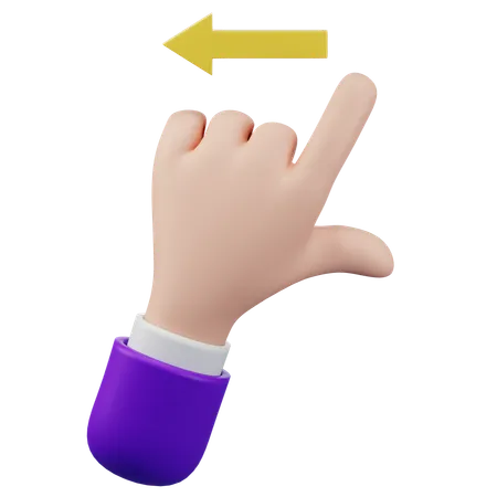 Swipe Left Touch Hand Gesture  3D Icon