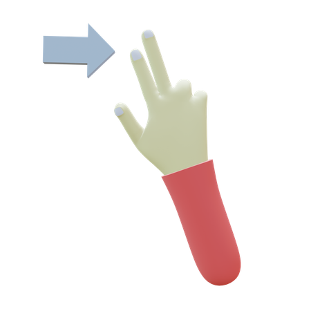 Swipe Right Fingers Gesture  3D Icon