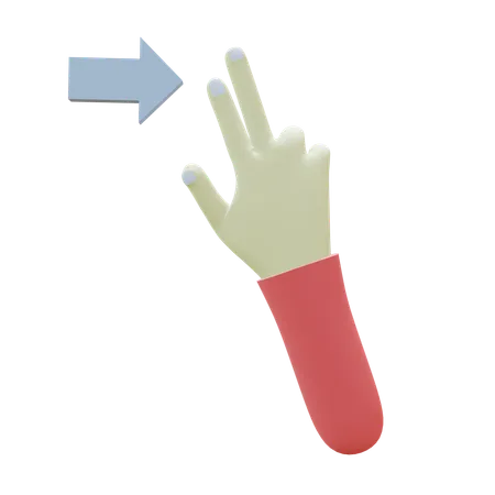 Swipe Right Fingers Gesture  3D Icon