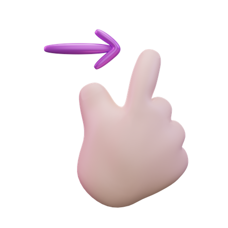Swipe Right Hand Gesture 3D Icon