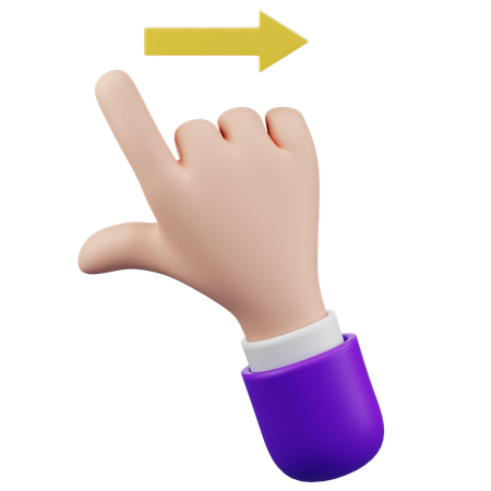Swipe Right Touch Hand Gesture  3D Icon