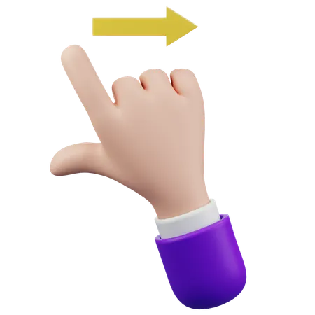 Swipe Right Touch Hand Gesture  3D Icon