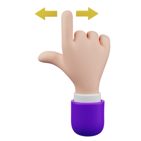Swipe Touch Hand Gesture 3D Icon