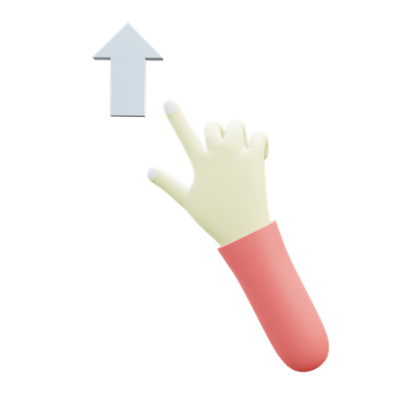 Swipe Up Fingers Gesture  3D Icon