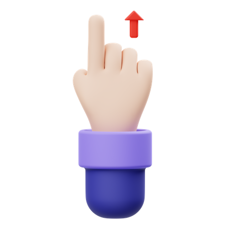 Swipe Up Hand Gesture 3D Icon