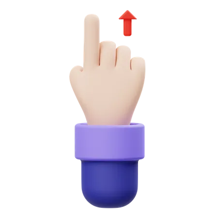 Swipe Up Hand Gesture  3D Illustration