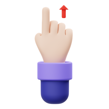 Swipe Up Hand Gesture 3D Illustration