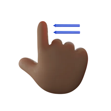 Swipe Up To Left Hand Gesture  3D Illustration